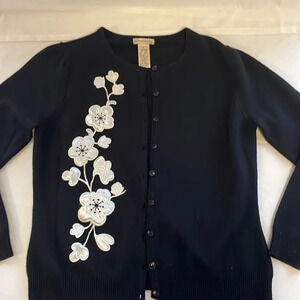Apostrophe Button Sweater with beautiful Embellishment